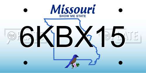 6KBX15 Missouri License Plate