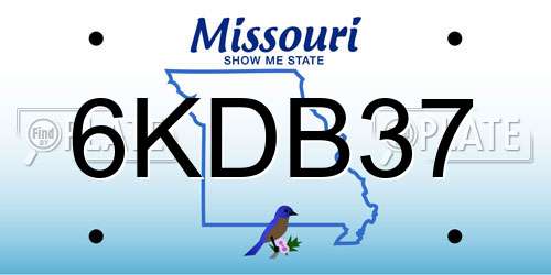 6KDB37 Missouri License Plate