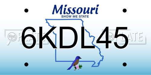 6KDL45 Missouri License Plate