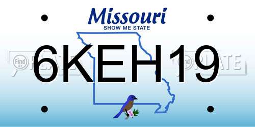 6KEH19 Missouri License Plate