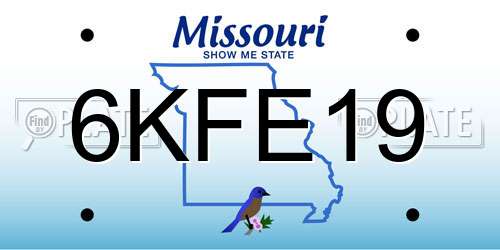 6KFE19 Missouri License Plate