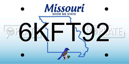 6KFT92 Missouri License Plate
