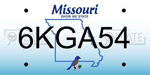 6KGA54 Missouri License Plate