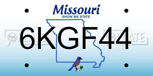 6KGF44 Missouri License Plate