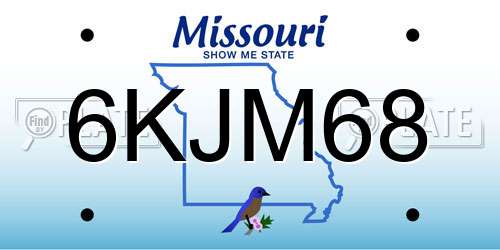6KJM68 Missouri License Plate