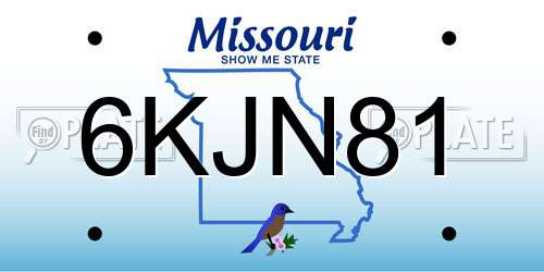 6KJN81 Missouri License Plate