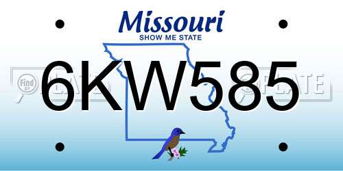 6KW585 Missouri License Plate