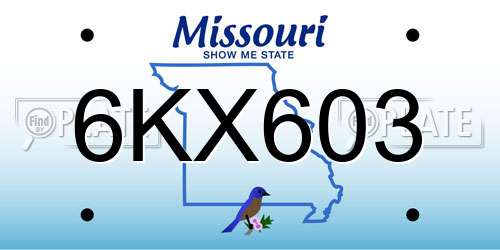 6KX603 Missouri License Plate