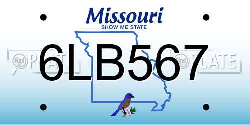 6LB567 Missouri License Plate