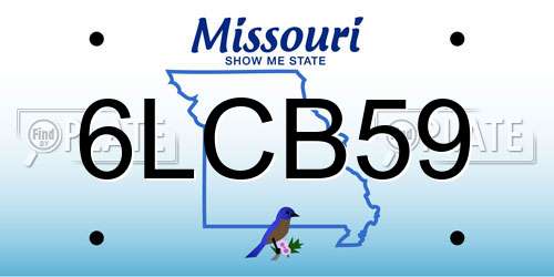 6LCB59 Missouri License Plate