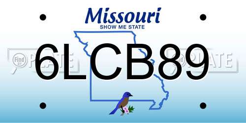 6LCB89 Missouri License Plate