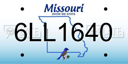 6LL1640 Missouri License Plate
