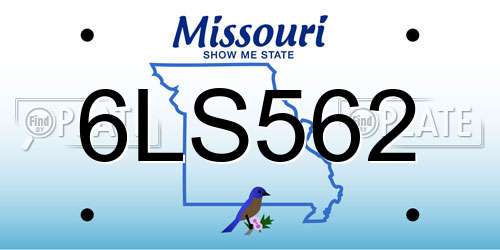 6LS562 Missouri License Plate