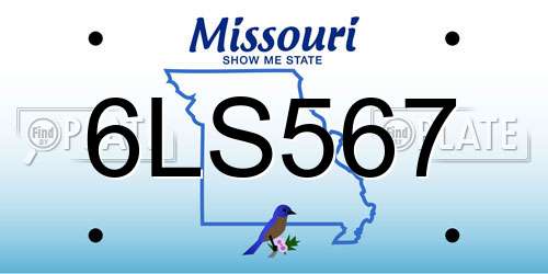 6LS567 Missouri License Plate