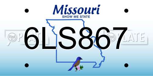6LS867 Missouri License Plate