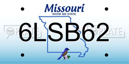 6LSB62 Missouri License Plate