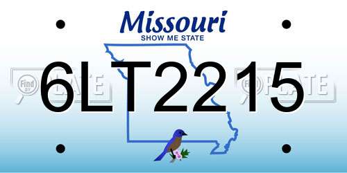 6LT2215 Missouri License Plate