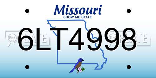 6LT4998 Missouri License Plate