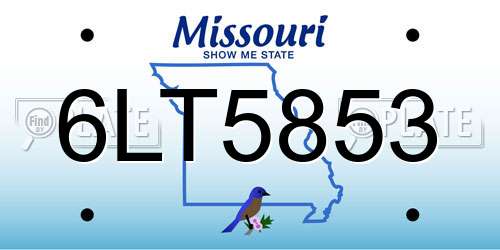 6LT5853 Missouri License Plate