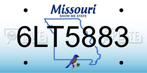 6LT5883 Missouri License Plate