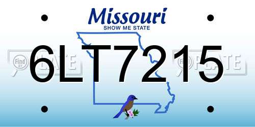 6LT7215 Missouri License Plate