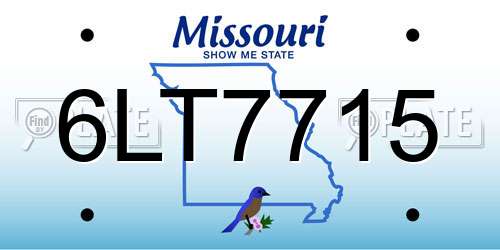 6LT7715 Missouri License Plate