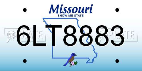 6LT8883 Missouri License Plate