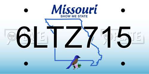 6LTZ715 Missouri License Plate