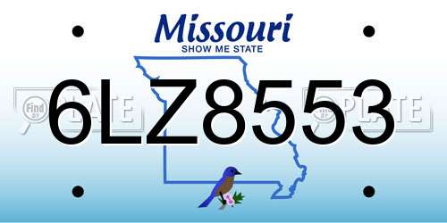 6LZ8553 Missouri License Plate