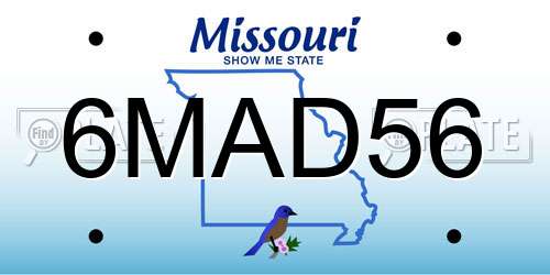 6MAD56 Missouri License Plate