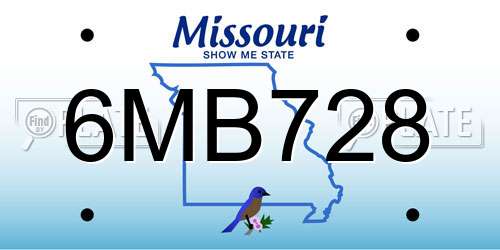 6MB728 Missouri License Plate