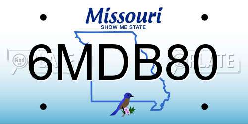 6MDB80 Missouri License Plate