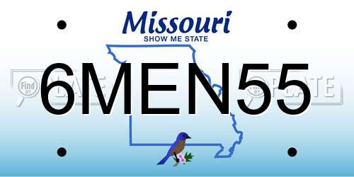 6MEN55 Missouri License Plate