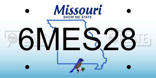 6MES28 Missouri License Plate
