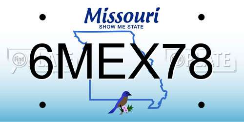 6MEX78 Missouri License Plate