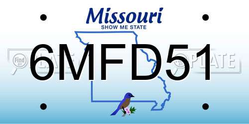 6MFD51 Missouri License Plate