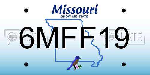 6MFF19 Missouri License Plate