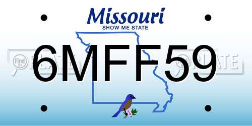 6MFF59 Missouri License Plate