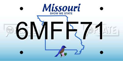 6MFF71 Missouri License Plate
