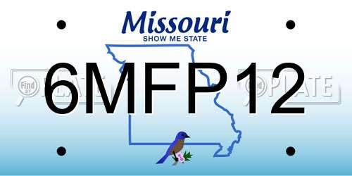 6MFP12 Missouri License Plate