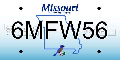 6MFW56 Missouri License Plate
