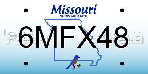 6MFX48 Missouri License Plate