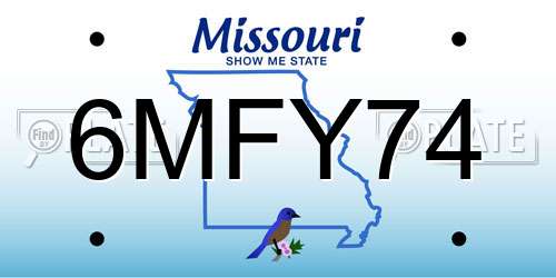 6MFY74 Missouri License Plate