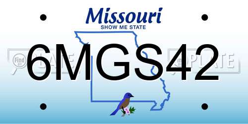 6MGS42 Missouri License Plate