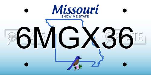 6MGX36 Missouri License Plate