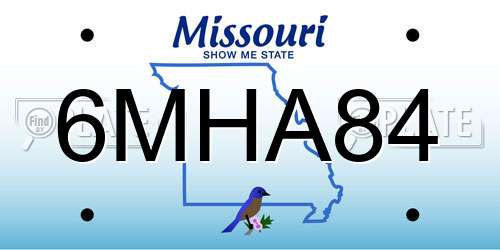 6MHA84 Missouri License Plate