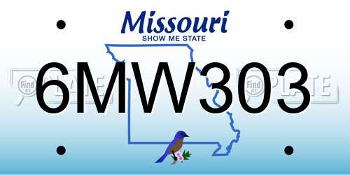 6MW303 Missouri License Plate