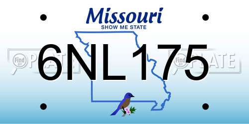 6NL175 Missouri License Plate