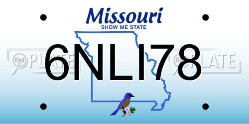6NLI78 Missouri License Plate