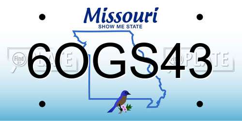 6OGS43 Missouri License Plate